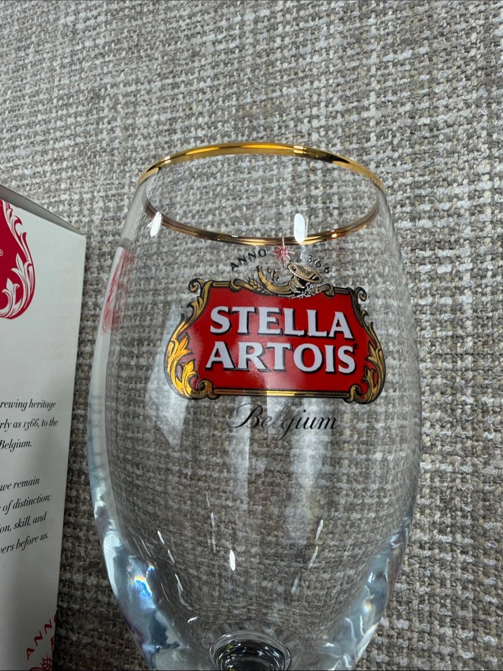 Stella Artois Gold-Rim Chalice Glass - Clear